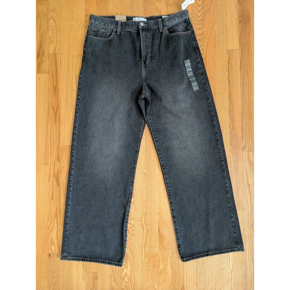 NEW Pacsun Men's Blake Extreme Baggy Black Gray Jeans 36x32 RETAIL $60 NWT